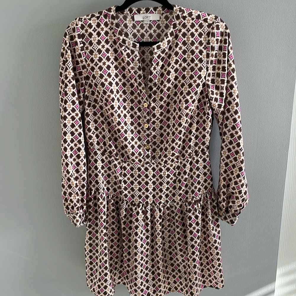 Loft silk drop waist dress